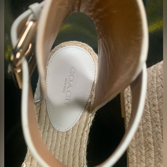 Coach Primrose platform Jute Espadrille Leather Sandal Size 8 - Picture 11 of 11